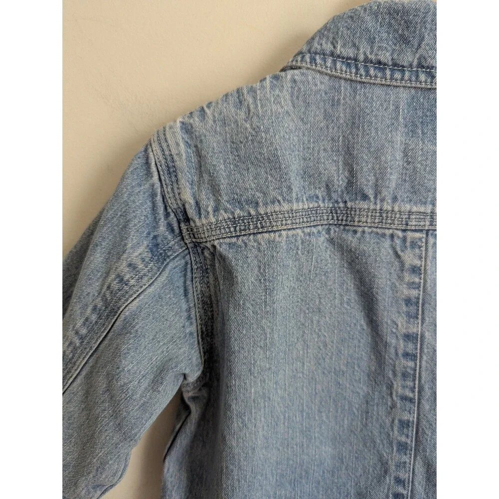 Vtg BABY GAP 90s Denim Utility Jumpsuit Coverall Romper Pocket Snap 18 24 Mo Y2K